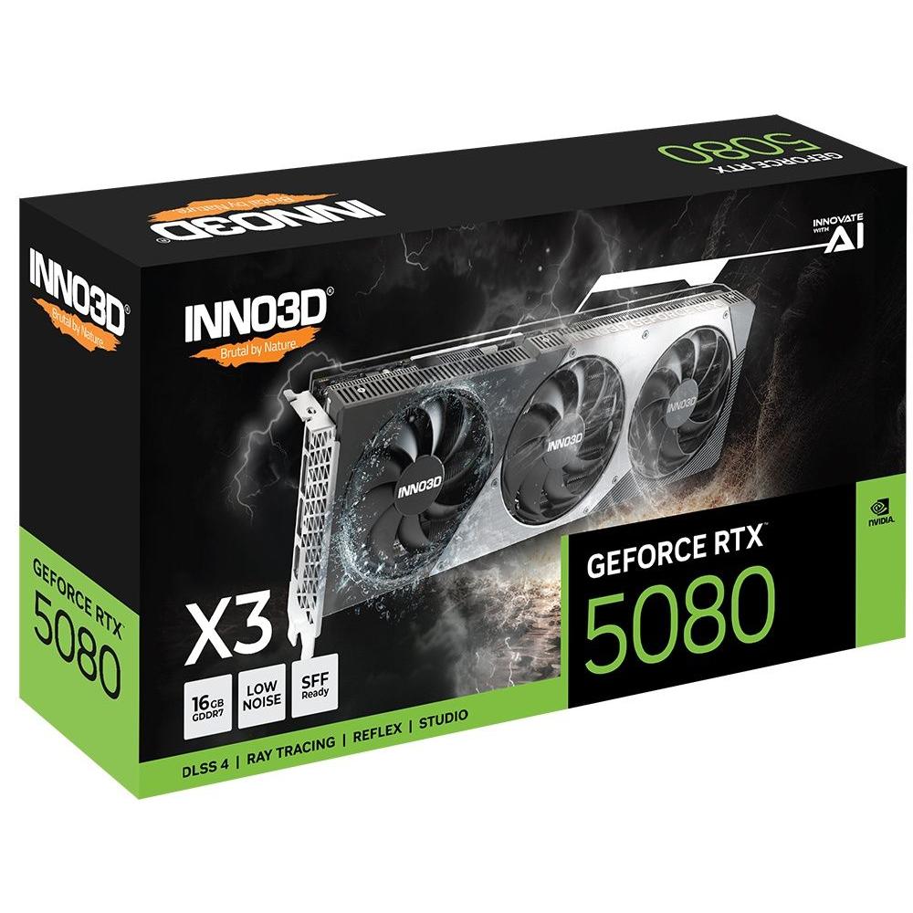 Inno3D - Tarjeta gráfica RTX 5080 X3 con 16 GB GDDR7, 10.752 núcleos CUDA y refrigeración triple ventilador para gaming y creación