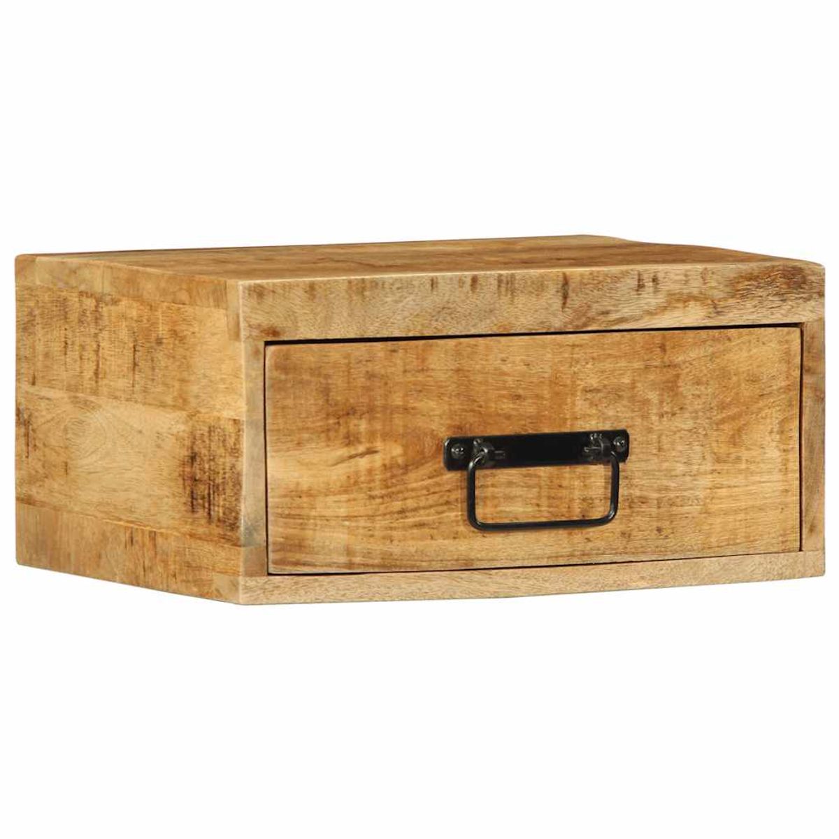 Mesita de noche Calcita un cajón madera de mango natural 19x40x30 cm