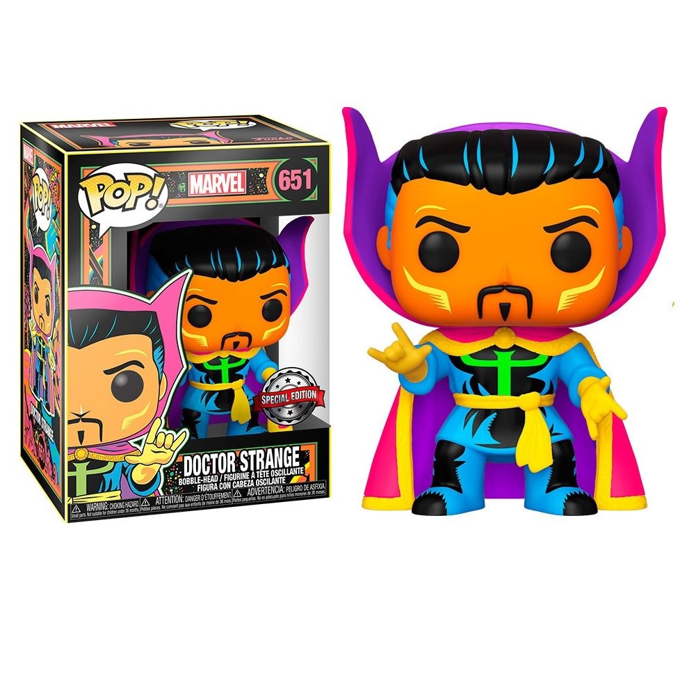 FUNKO POP! MARVEL BLACK LIGHT - DOCTOR STRANGE EXCLUSIVA, 48848, Nº651, TIENDA CON LICENCIA OFICIAL