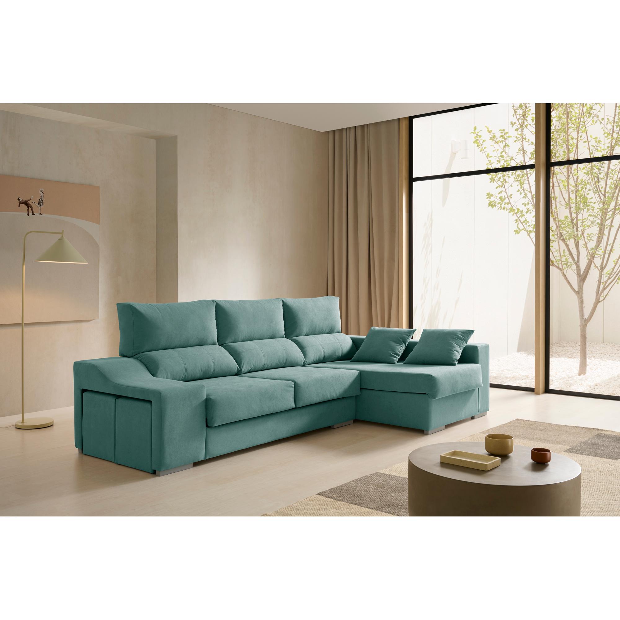 Sofa Chaiselongue con pufs y arcón Amatista Plus