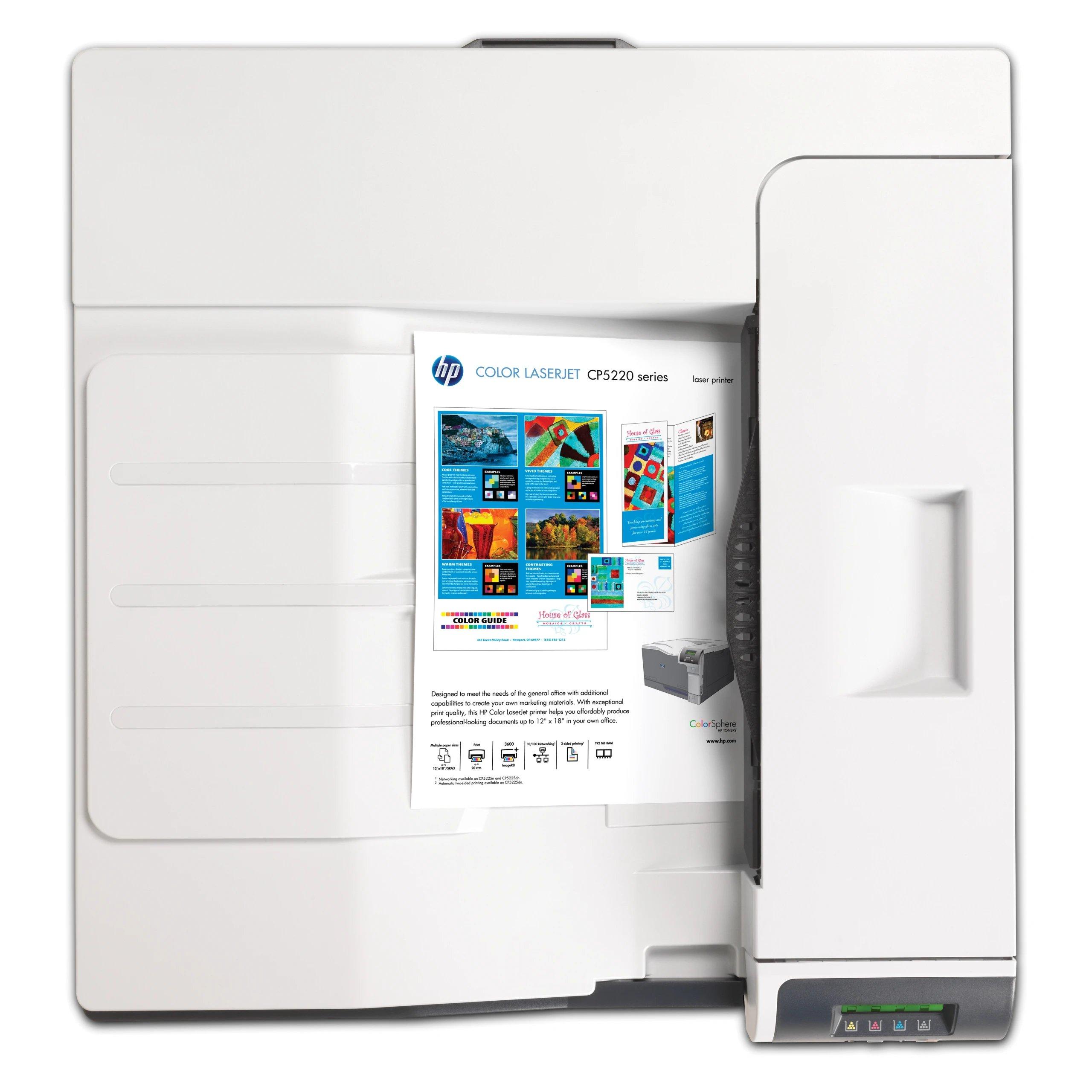 HP - Impresora láser color A3 CP5225dn hasta 20 ppm y resolución 600 x 600 ppp con dúplex automático y bandeja de 250 hojas