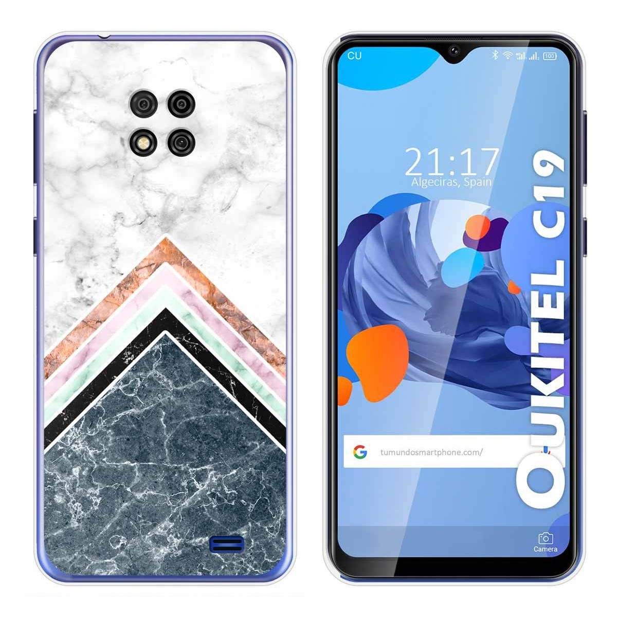Tumundosmartphone Funda Gel Tpu para Oukitel C19 diseño Mármol 05 Dibujos