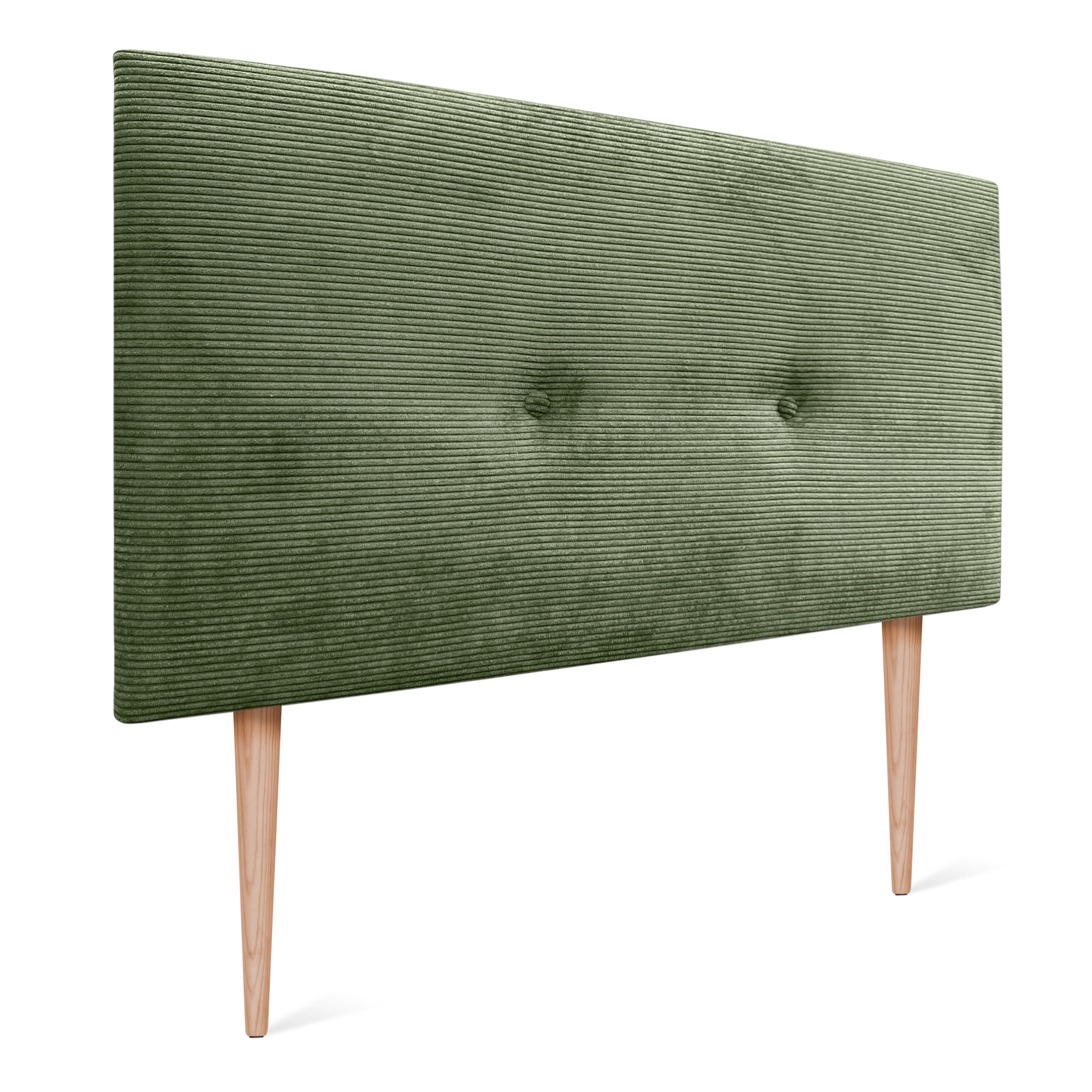 DHOME Cabecero de Pana Liso con Botones y Patas Alta Gama Moderno 4cm Grosor