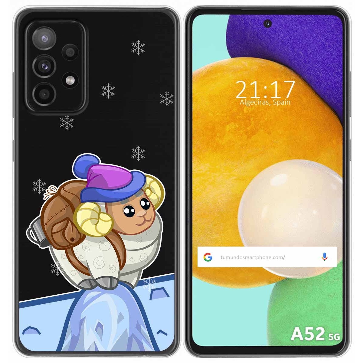 Tumundosmartphone Funda Gel Transparente para Samsung Galaxy A52 / A52 5G / A52s 5G diseño Cabra Dibujos