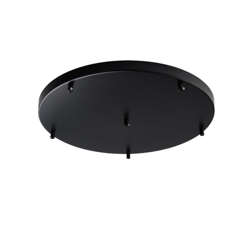 Roseta Roseta multicable en hierro lacado negro d. 50 con 6 agujeros H.3 Ø50 BL290-PL6-DM50-NR - Bonetti Illumina