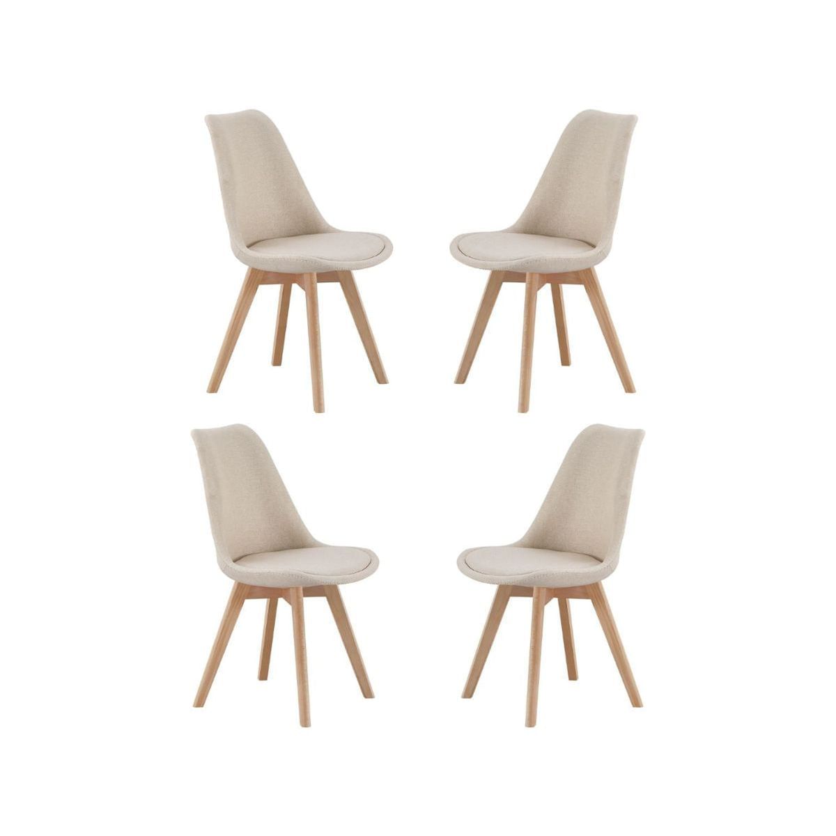 Pack de 4 sillas Bistro asiento acolchado Adec