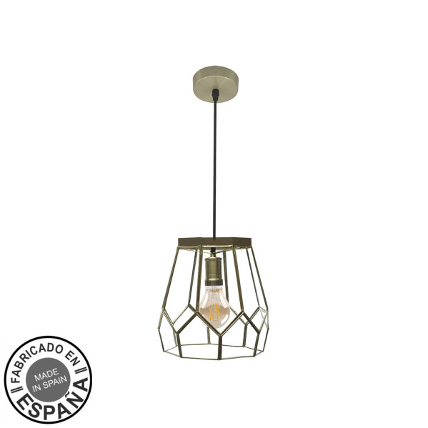 FABRILAMP Lámpara de techo colgante Lente Pequeño 1xe27 Cuero