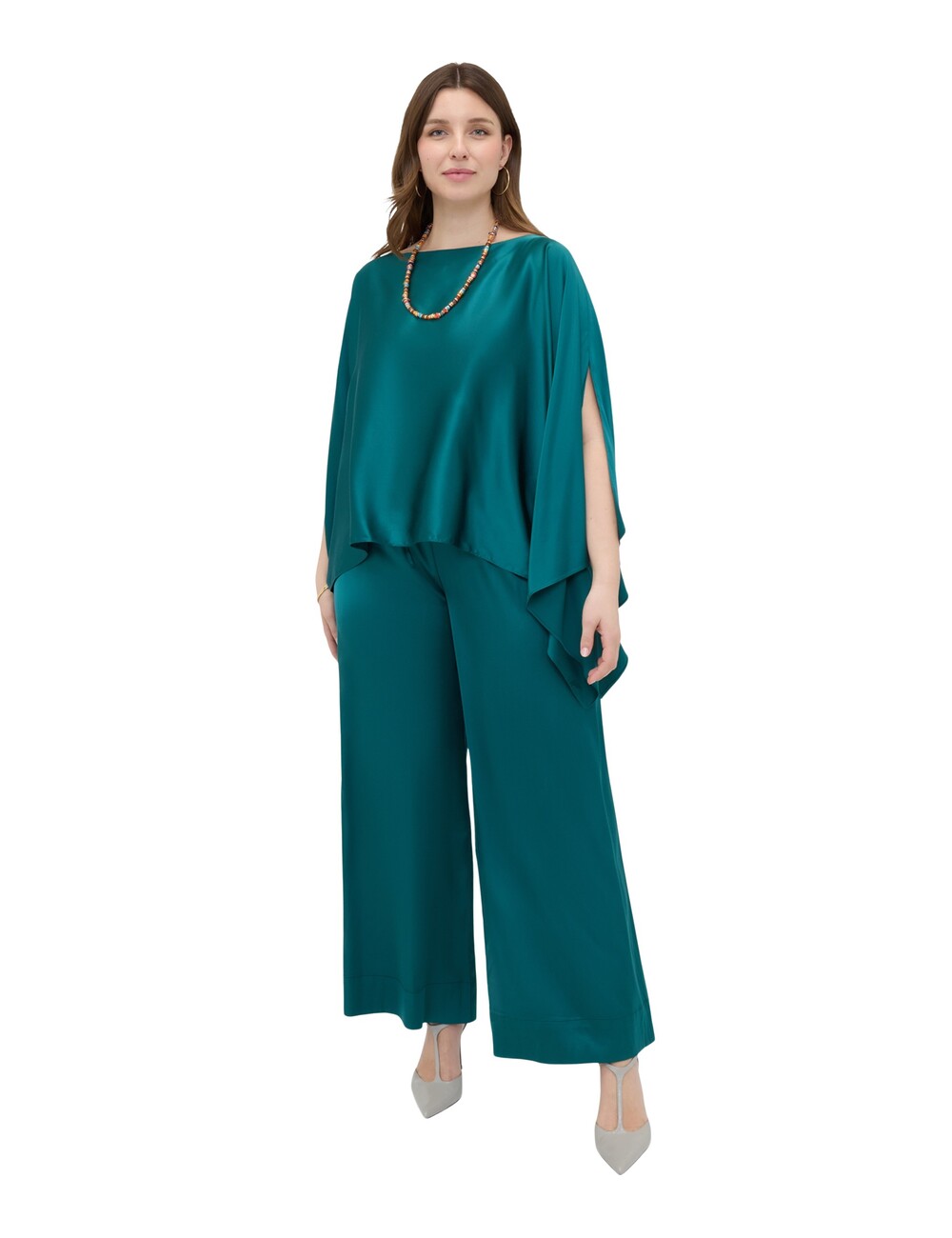 Fiorella Rubino - Pantalones Wide Leg en raso de viscosa