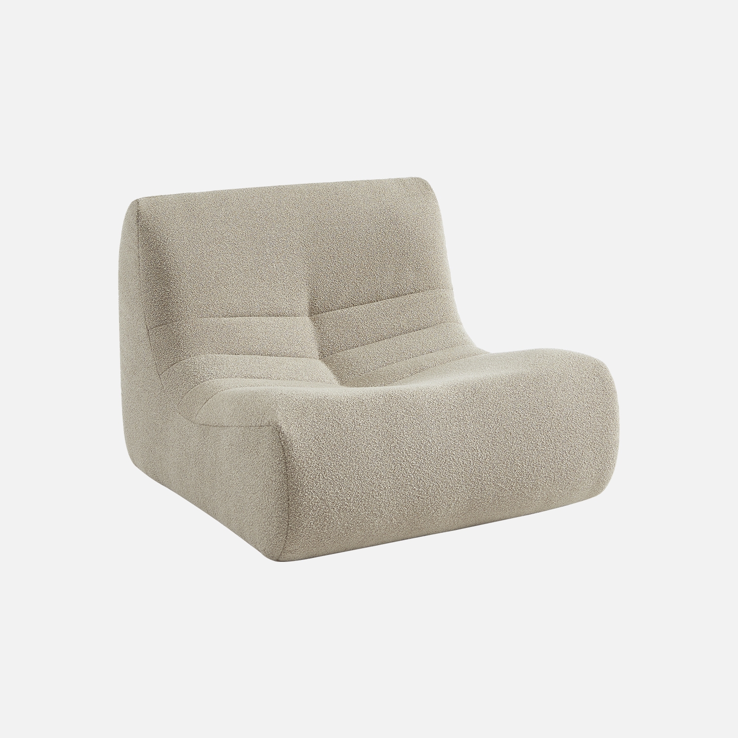 sweeek - Módulo para sofá modular en borreguito texturizado , Sokol borreguito , 91x105x72