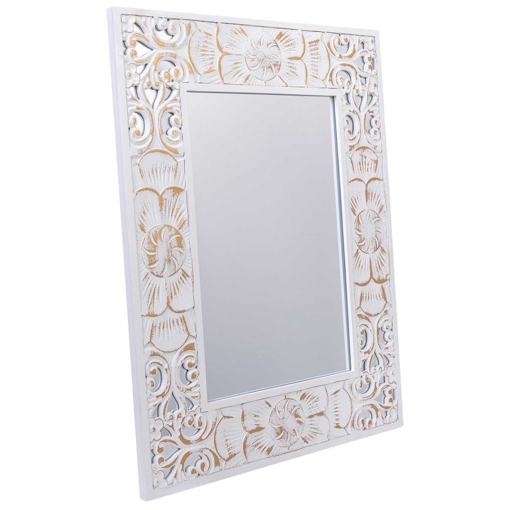 Wonderlust Deco - Espejo Rectangular de madera 70x2,5x90 Blanco 70x2,5x90