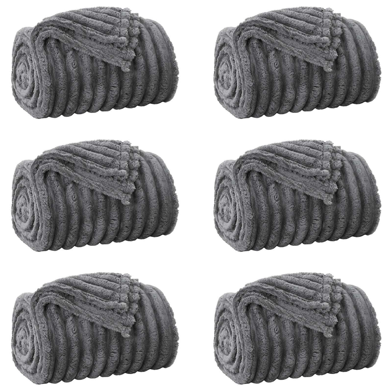 vidaXL Mantitas de Sofá 6 pcs Gris oscuro 150 x 130 cm Lana