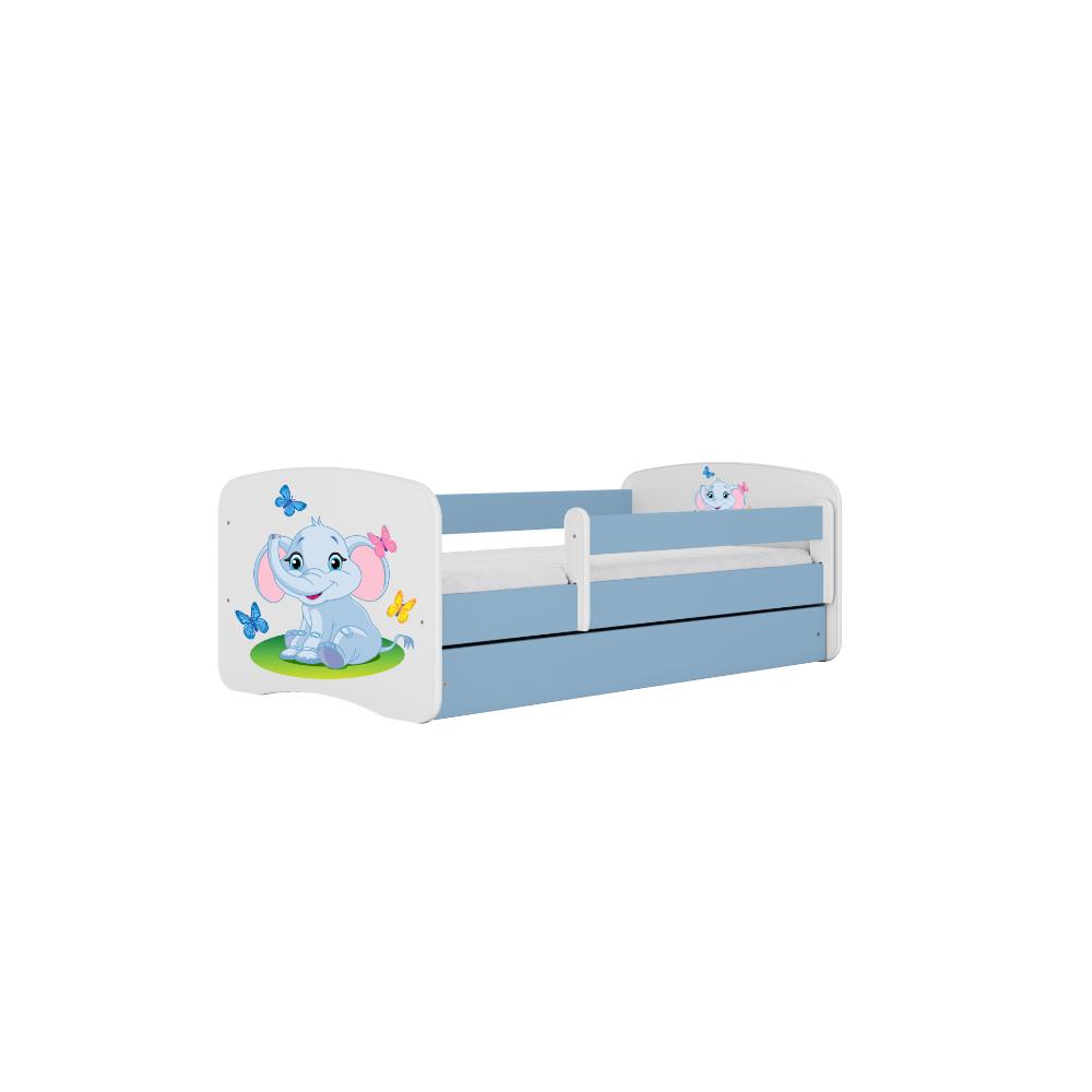 Cama 180 x 80 cm Kocot Kids com colchão BabyDreams Baby Elephant Blue