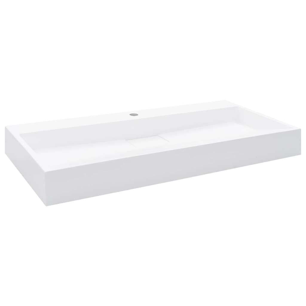 vidaXL Lavabo Resina Mineral/Mármol Blanco Sanitario Baño Grifo Dimensiones 59.3 x 35.1 x 10.7 cm,  50 x 38 x 13 cm,  60 x 38 x 11 cm y mas