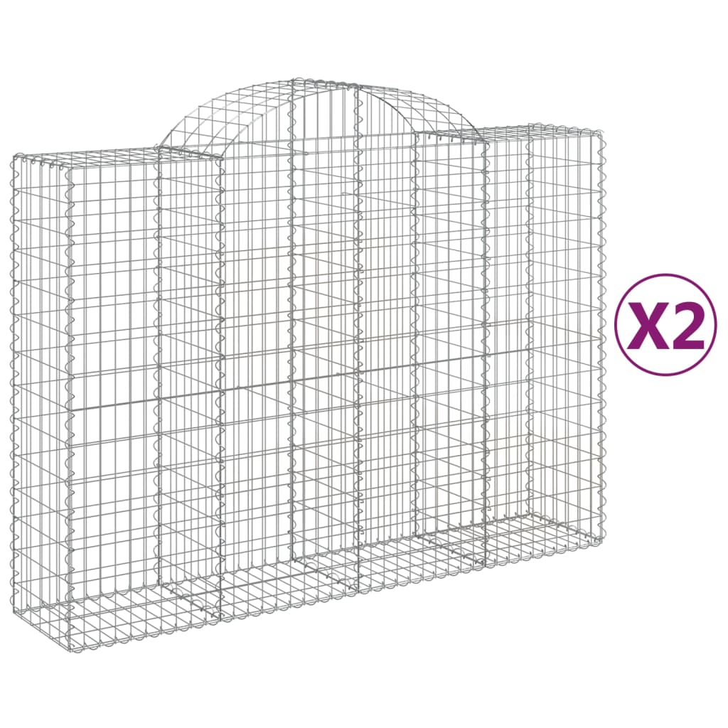 Cestas de Gaviones Vidaxl 2 Uds Hierro Arco 200x30x180/200cm