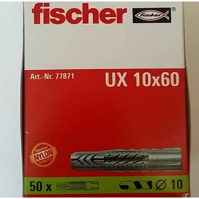 Ocasionalia Taco Fischer UX 10X60 Caja 50 Unds Fijaciones de Lavabos