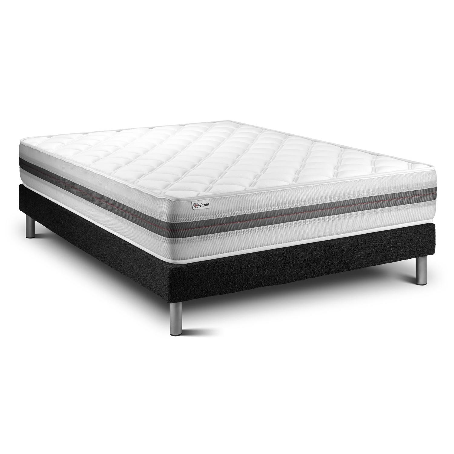 Conjunto VITALMEMO BACK 150 x 200 cm somier Kit negro