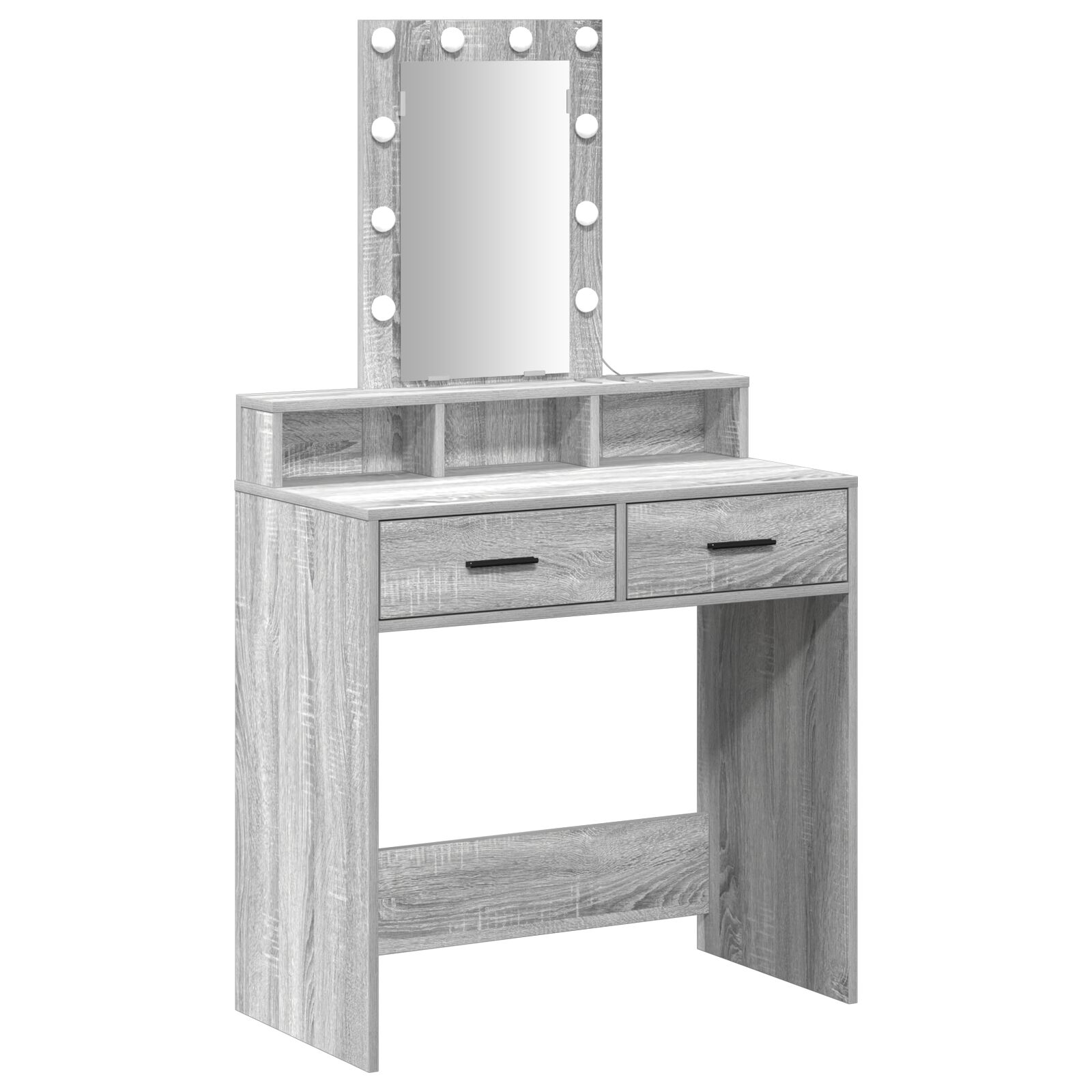 Mesa de tocador vidaXL con luces LED Gris Sonoma 79x41x140 cm