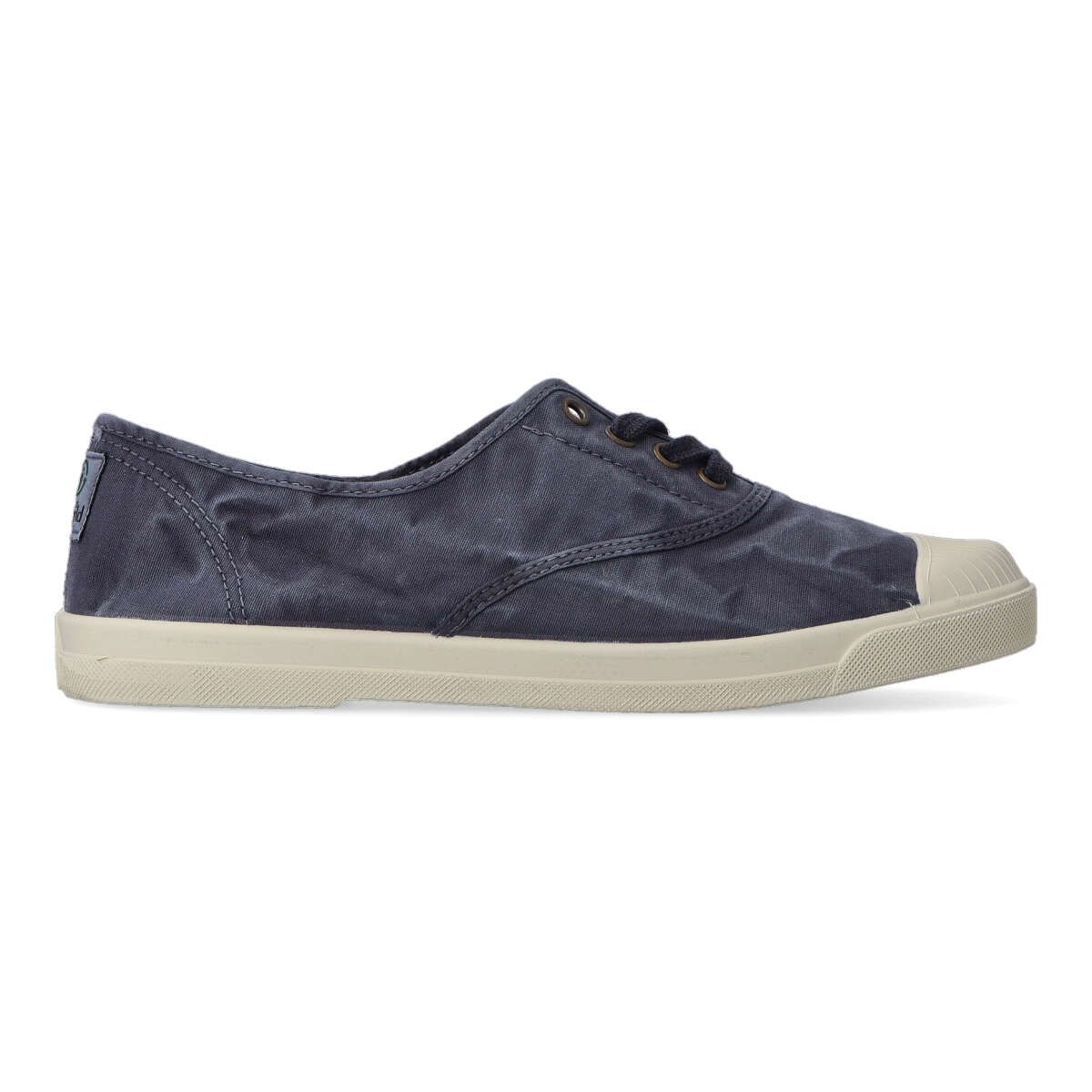 Natural World - Zapatillas de lona inglesas elásticas con efecto desgastado, parte superior de algodón 100 % orgánico y suela de caucho natural color beige