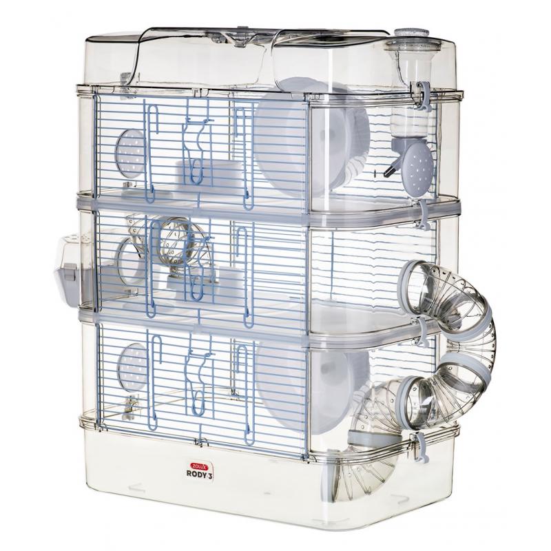 Zolux Rody3 Trio, jaula para roedores 43 x 20 x 31 cm, Blanco
