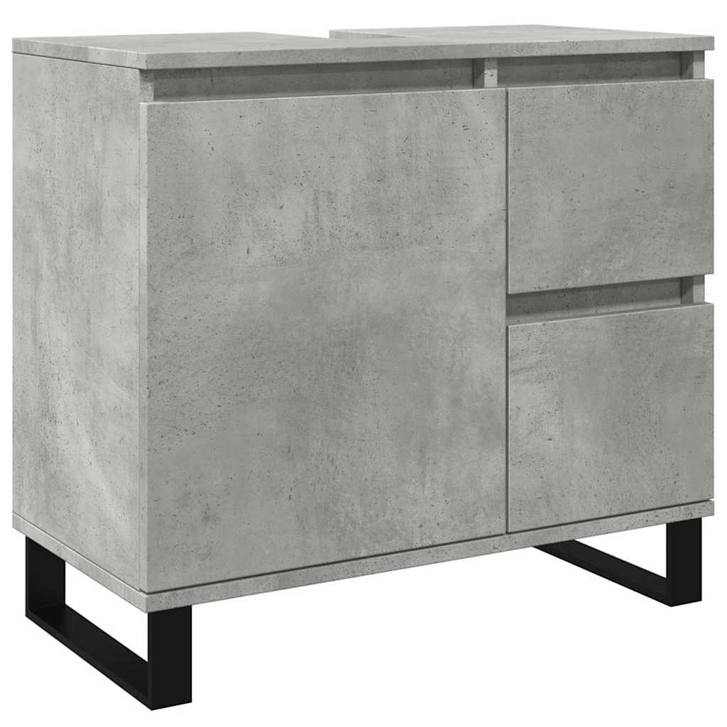 vidaXL Mueble de lavabo madera ingeniería gris hormigón 65x33x60 cm