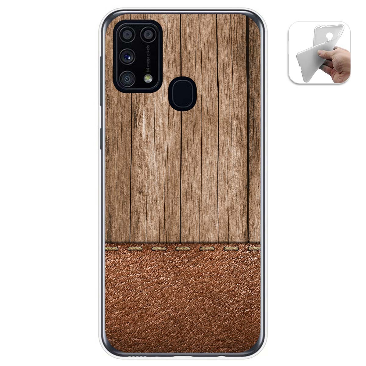 Tumundosmartphone Funda Gel Tpu para Samsung Galaxy M31 diseño Madera 09 Dibujos