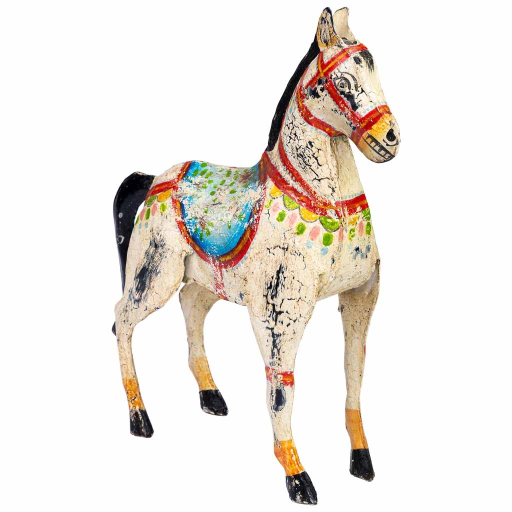Wonderlust Deco - Caballo decorativo de metal pintado envejecido 31x9x34 Multicolor 31x9x34h cm
