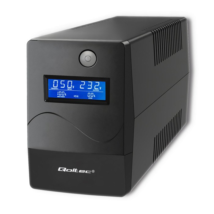 Qoltec 53977 fuente de alimentación ininterrumpida | monolito | 450va | 240w | lcd | usb | rj45