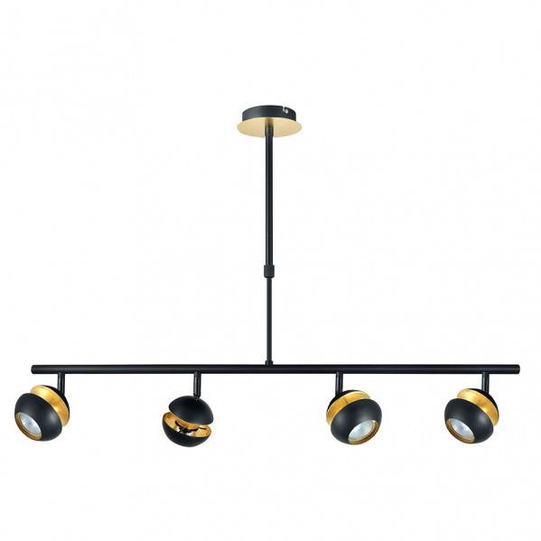 Lampara lineal 4 luces BEETHOVEN negro-oro gu10 Fabrilamp