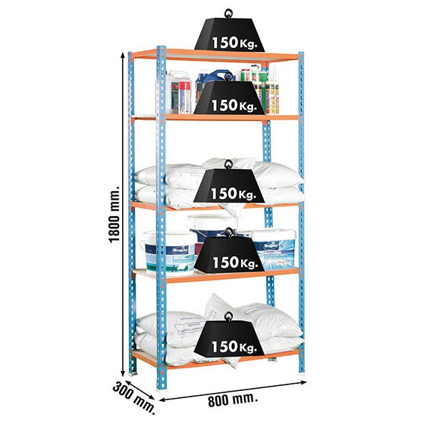 Estantería SIMONRACK SIMONRACK SimonrackMaderclick mini 5/300 azul/naranja/madera