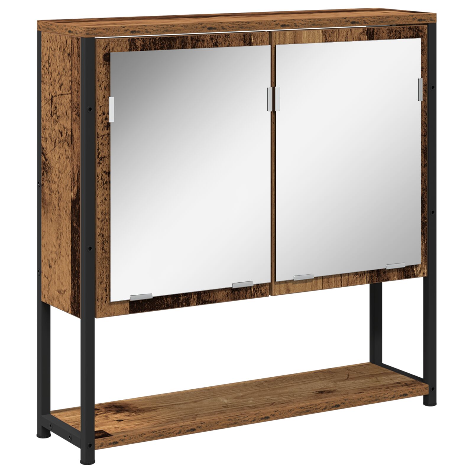 Espejo de Baño vidaXL con Armario de Madera Vieja 60x16x60 cm de Madera de Ingenier