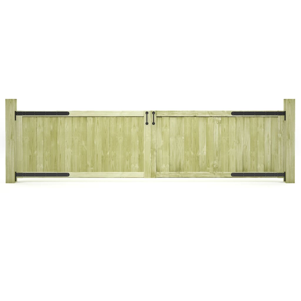 vidaXL Puertas de valla madera 2 uds de pino impregnada dimensiones 300 x 100 cm/300 x 75 cm