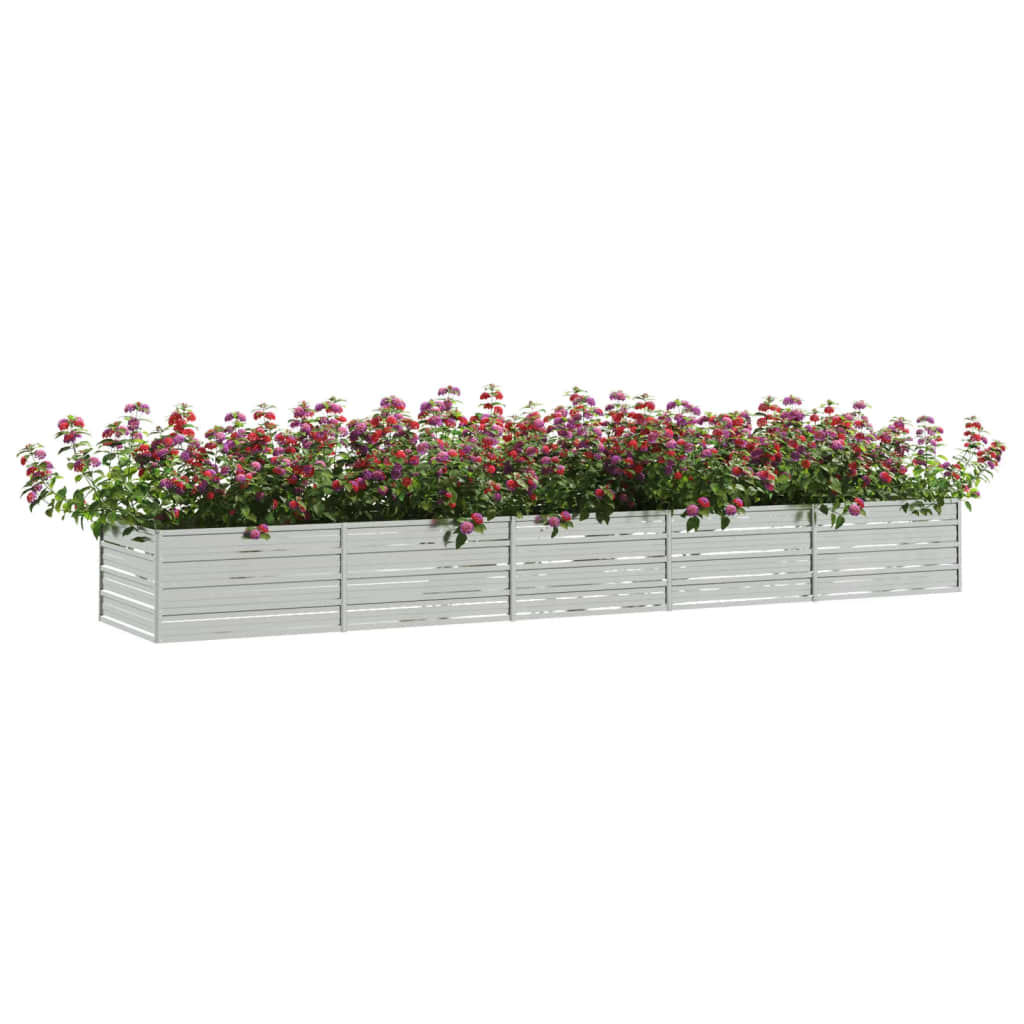 vidaXL Arriate de acero galvanizado plateado Dimensiones 160 x 80 x 45 cm,  240 x 80 x 77 cm,  240 x 40 x 77 cm y mas