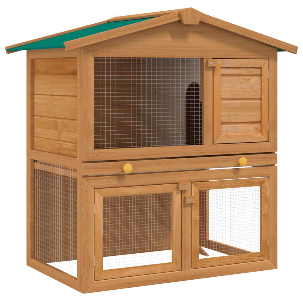 vidaXL Casa de animales pequeños jaula conejera 3 puertas