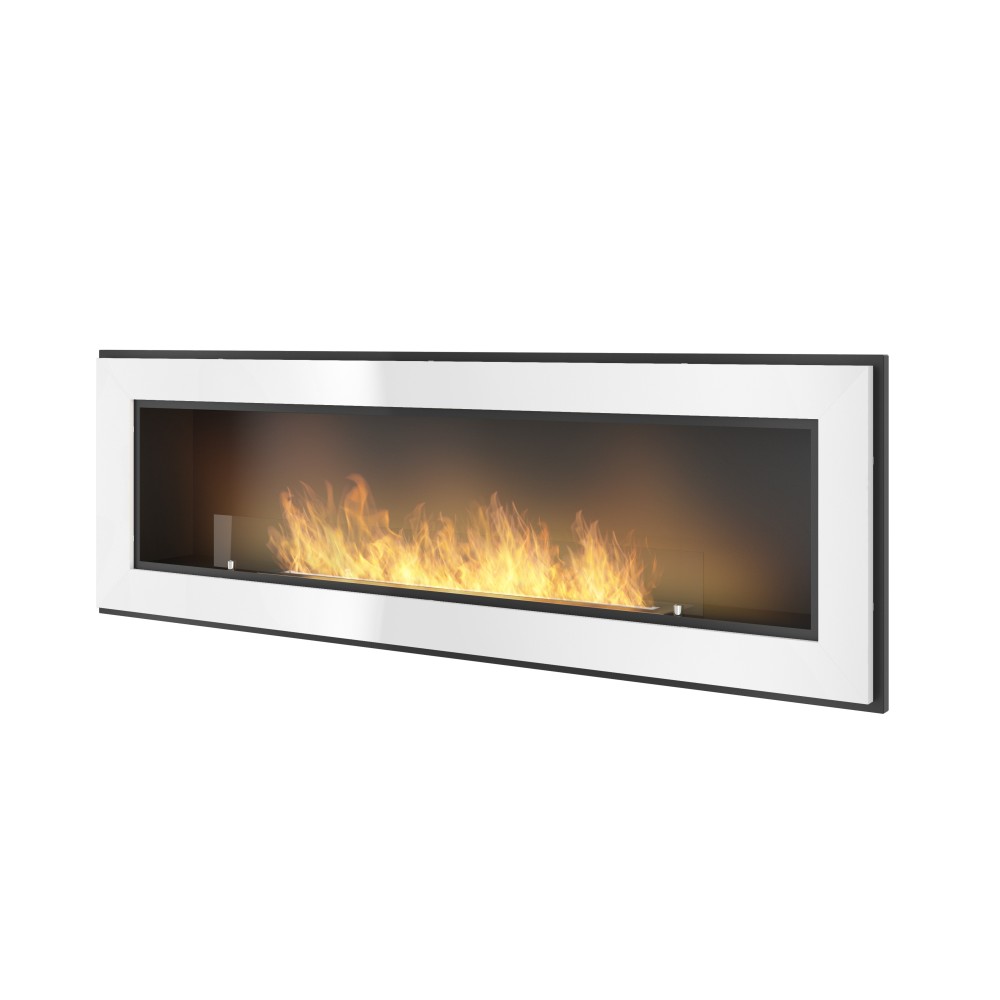 Chimenea de bioetanol Frame 1500 White SimpleFire empotrada con cristal