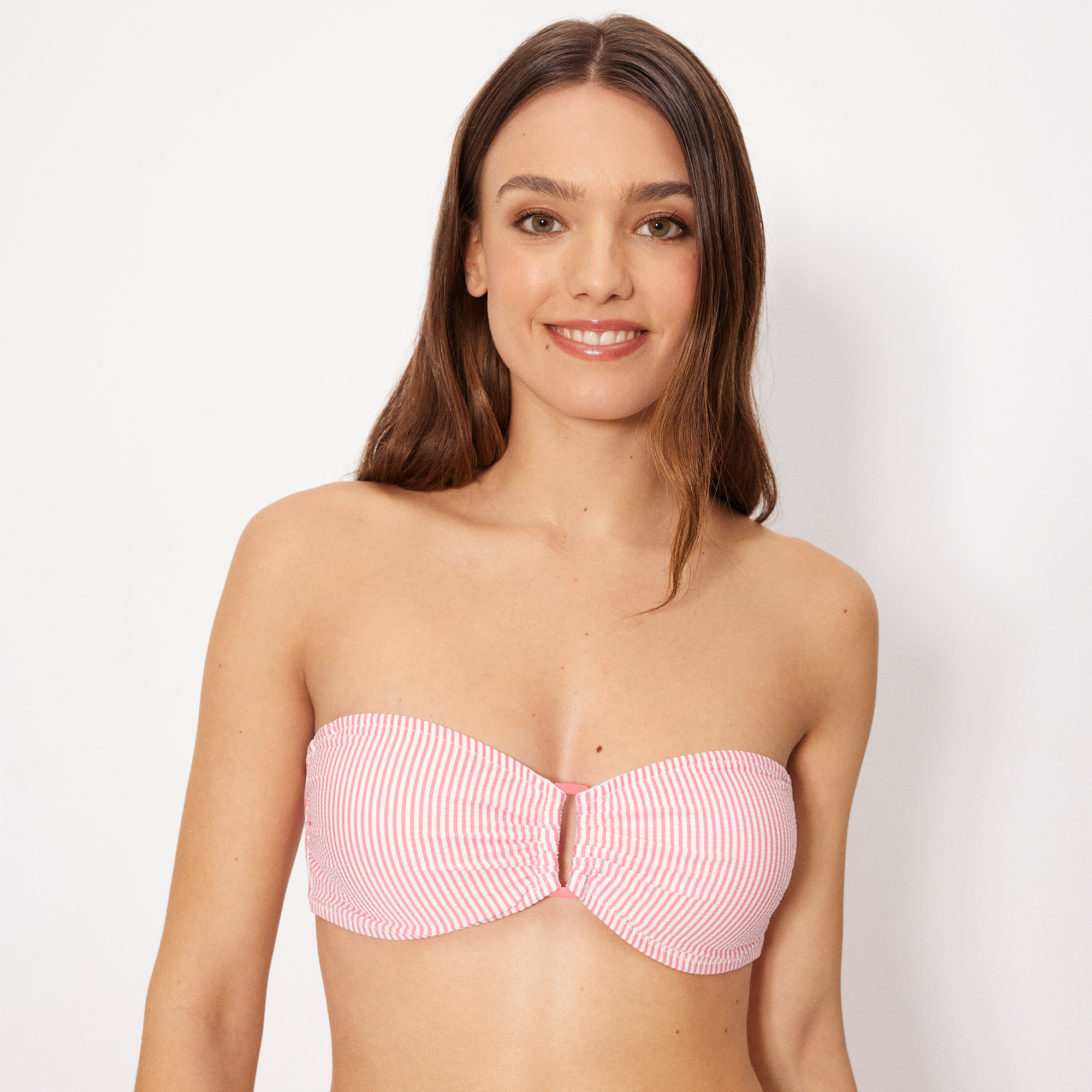 Ysabel Mora - Top bikini bandeau bambula rosa copa B