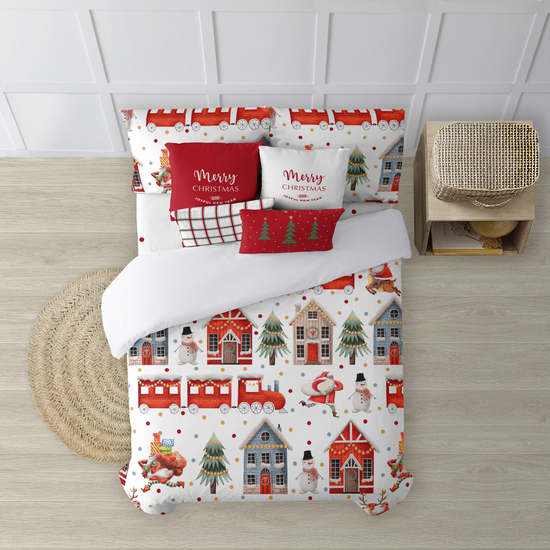BL BELUM - Funda nórdica navidad 50% algodón - 50% poliéster- Funda nórdica con botones Laponia 12 - Funda Nórdica Extrasuave - Funda Nórdica 100% Made in Spain
