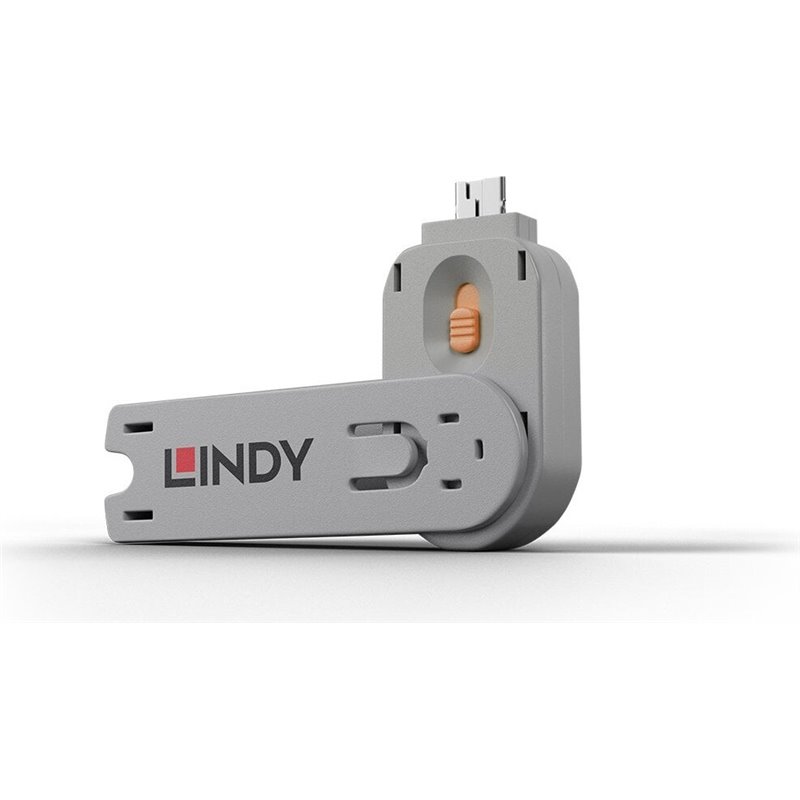 Usb type a port blocker key, orange