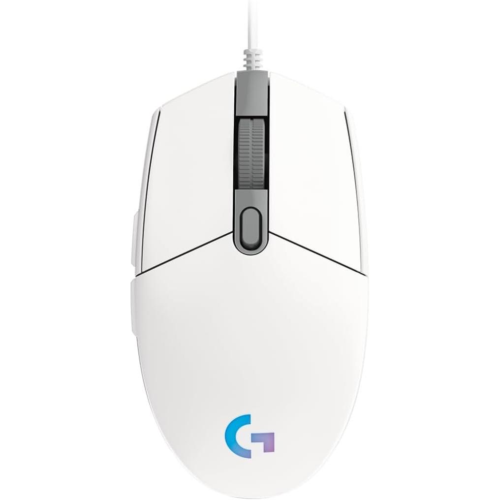 Ratón Gaming Logitech G102 Lightsync/ Hasta 8000 DPI/ Blanco