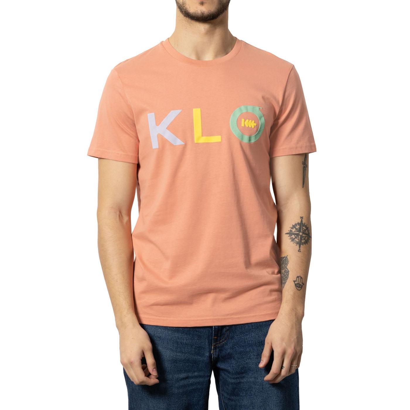 KLOUT - KLOUT Camiseta Unisex Klo Rosa de Algodón Orgánico con Diseño Estampado