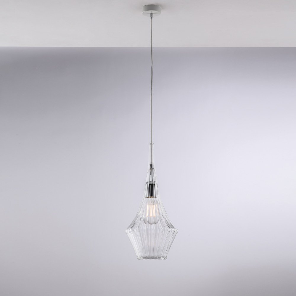 Araña moderno Zeus transparente 1 Luz E27