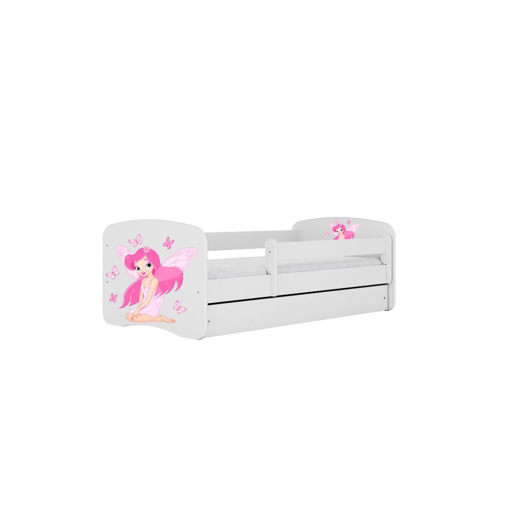 Cama 140 x 70 cm Kocot Kids com gaveta e colchão BabyDreams Fairy Borboletas White