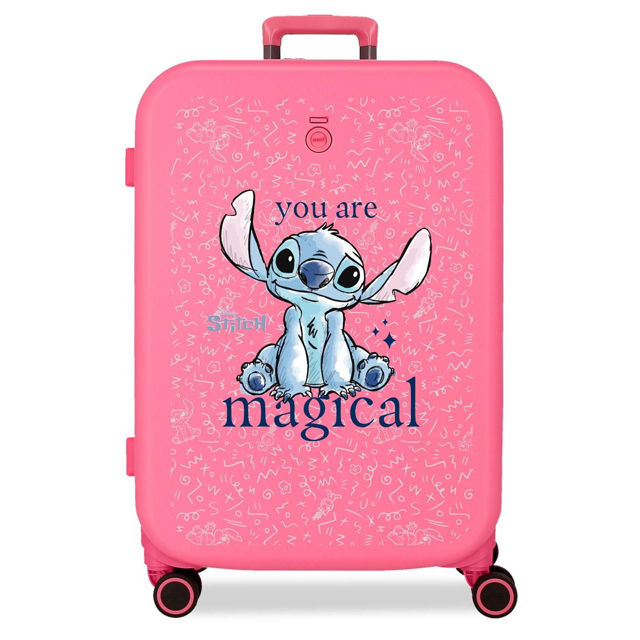 Maleta mediana Stitch you are magical fucsia 48x70x28 cm