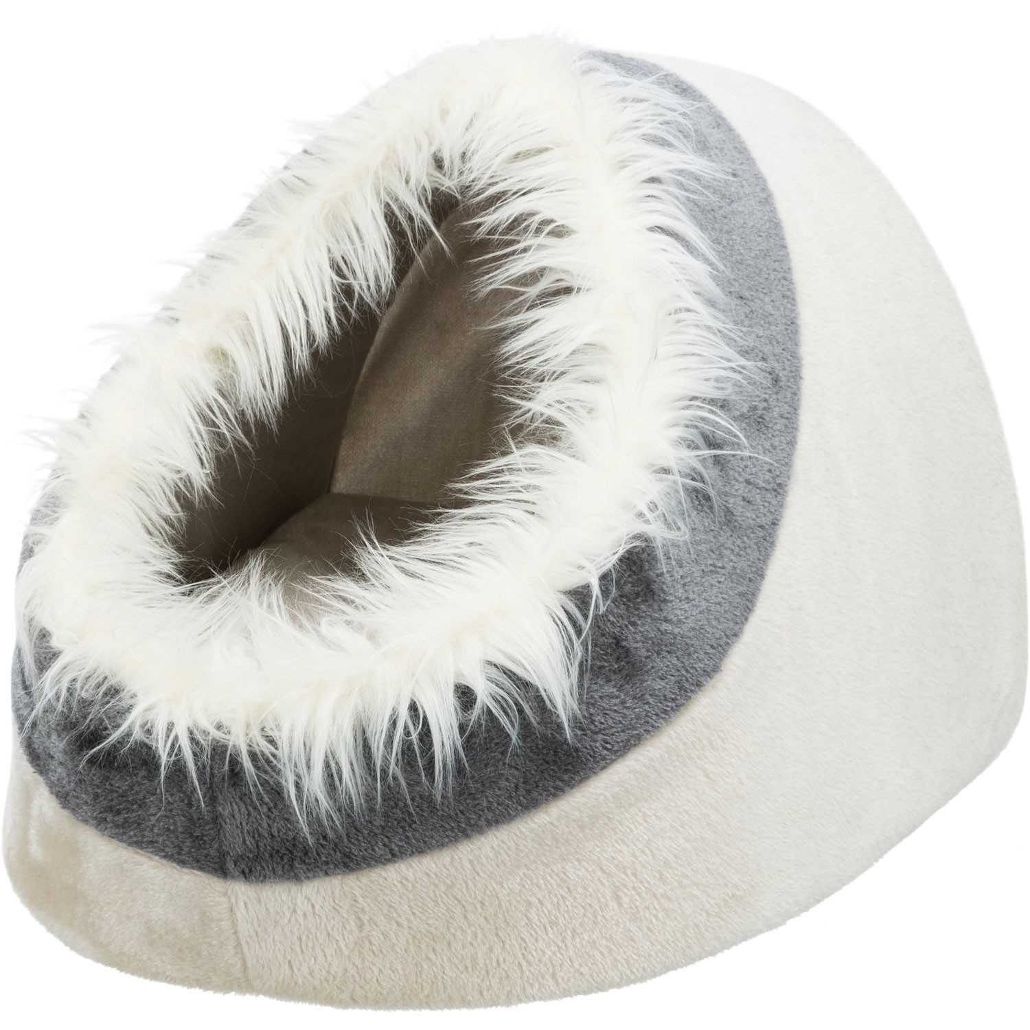 Trixie Cama Minou Beige/gris para Gatos Suave y Cómoda con Cojín Reversible y Base Antideslizante