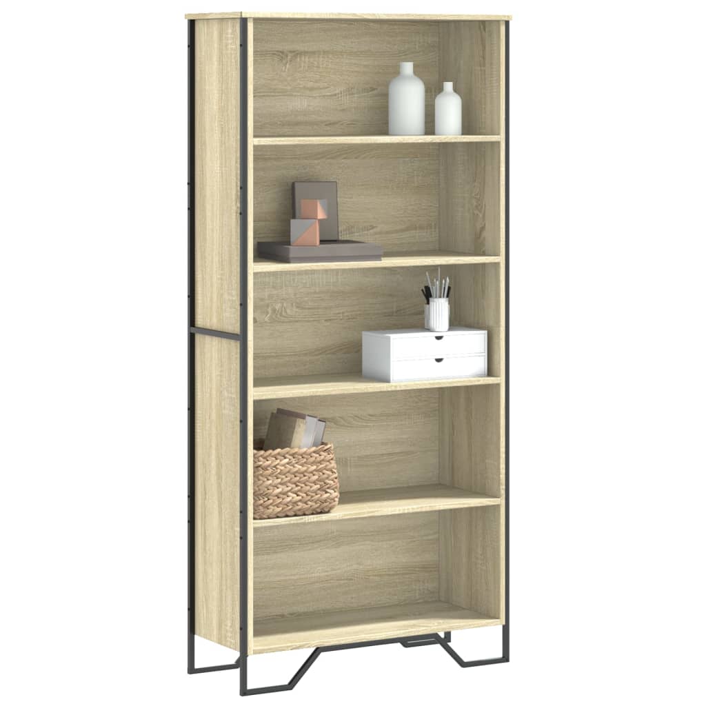 vidaXL Estantería madera ingeniería color 80x31x169 cm en color Roble ahumado/Marrón roble/Roble Sonoma y más | almacenamiento funcional diseño moderno para baño dormitorio sala