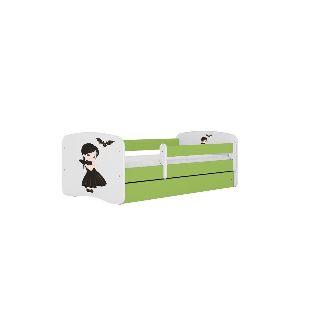 Cama 180 x 80 cm Kocot Kids com gaveta e colchão BabyDreams Wednesday Green