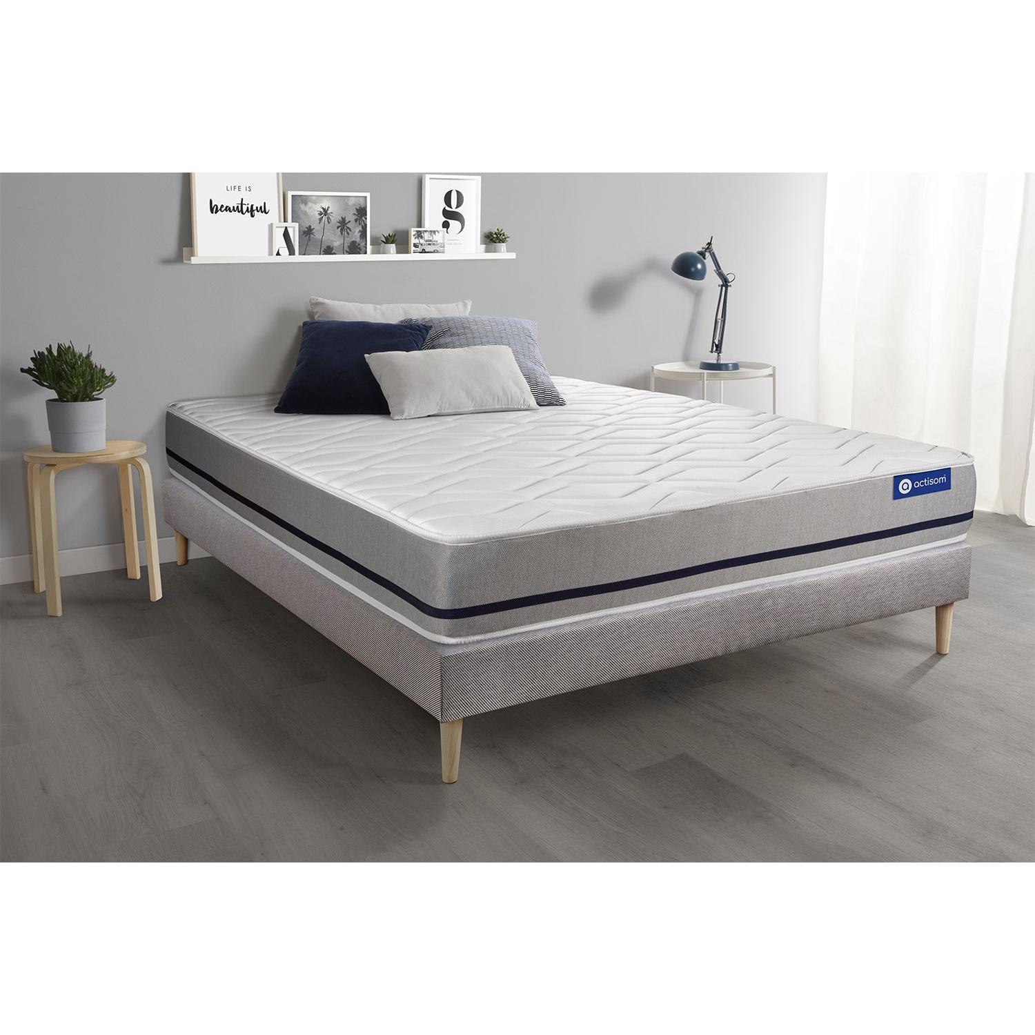 Pack colchón Actimemo soft 120x210cm + Somier, espuma viscoelástica, 3 zonas de confort