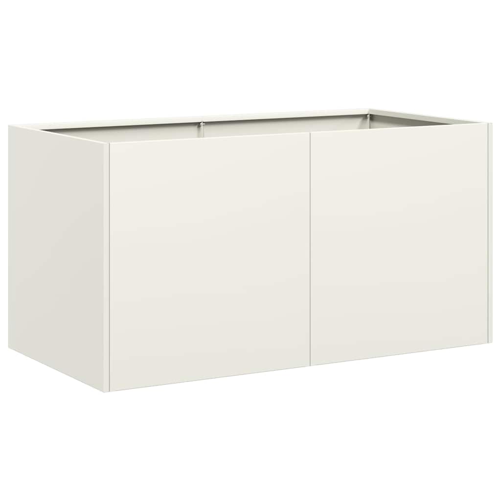 vidaXL Jardinera de acero laminado en frío blanco 80x40x40 cm