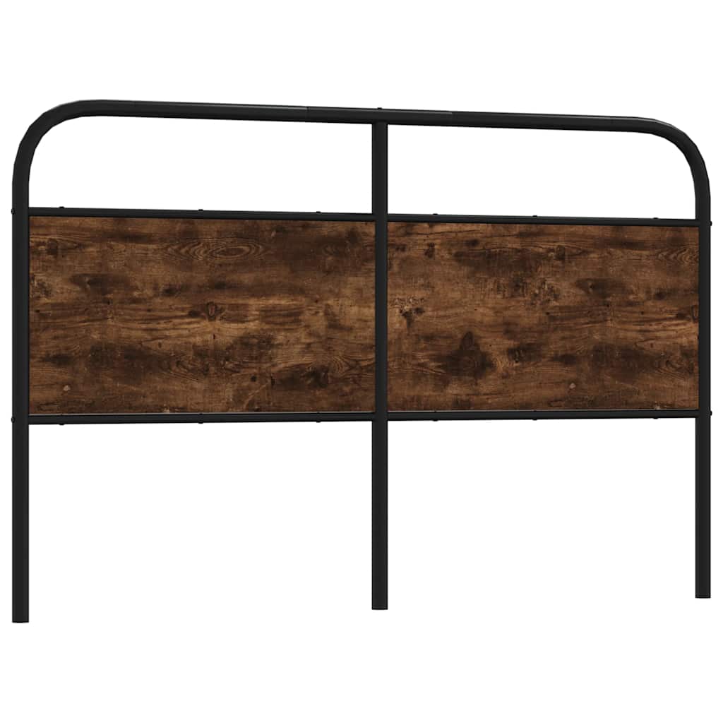 vidaXL Cabecero de repuesto de acero y madera de ingeniería roble ahumado 160 cm