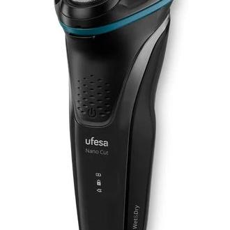 UFESA - Afeitadora eléctrica Nano Cut Dual Trim inalámbrica con cabezal pivotante, 70 min autonomía y certificación IPX7 para uso en seco y mojado
