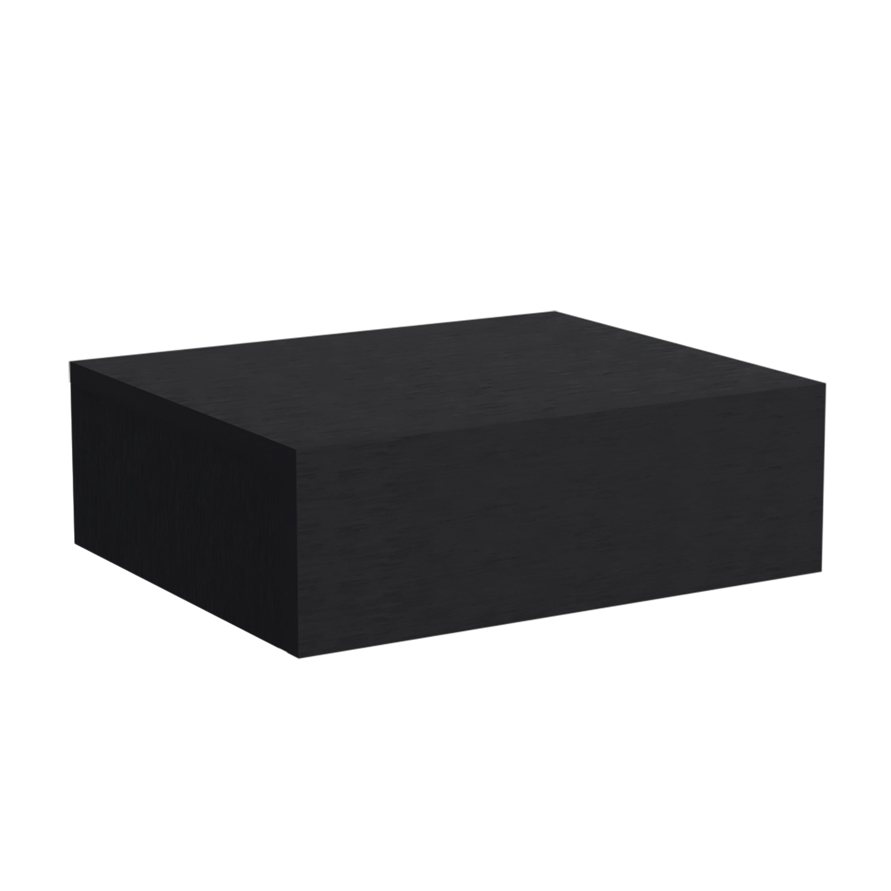 TUHOME Mesita de noche flotante Milano en melamina con un cajon de riel metalico , Negro  13 X 40 X 34.1 cm